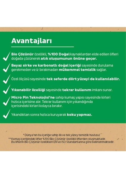 11 Al 10 Öde Bio Çözünür Yüzey Temizlik Havlusu Deniz Tuzu 50'li ve Rosıe fırsatları