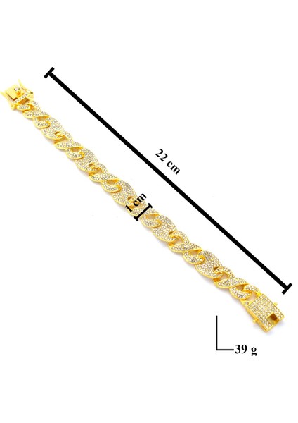 Altın Kaplama Sonsuzluk Desenli Figaro Model Taşlı Bileklik BLK-915