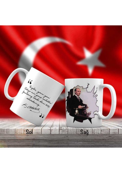 Kürsüde Konuşma Yapan Mustafa Kemal Atatürk - Atatürk'ün Sözleri -Kupa Bardak