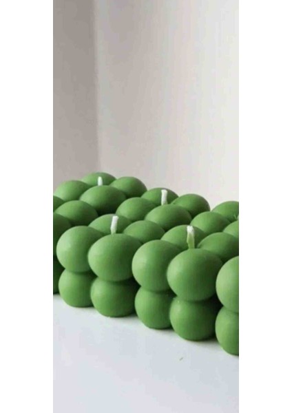 10'lu Yeşil Mini Bubble Nikah Nişan Söz Özel Gün Mumu fiyatları