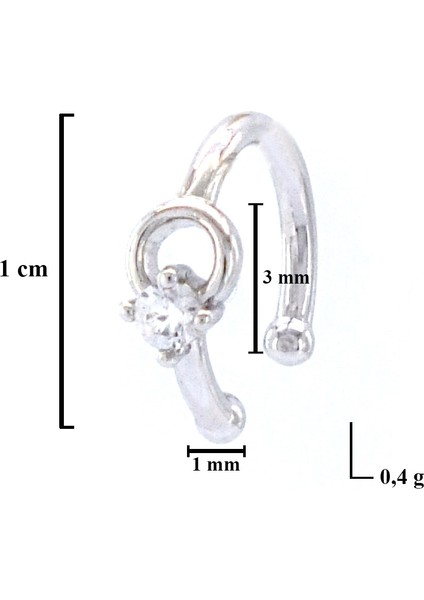 Altın Kaplama Zirkon Taşlı Çelik Ear Cuff Küpe UNK-732