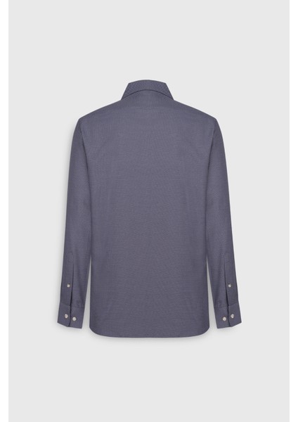 Pamuklu Oxford Regular Fit Rahat Kesim Klasik Yaka Armürlü Gömlek fırsatları