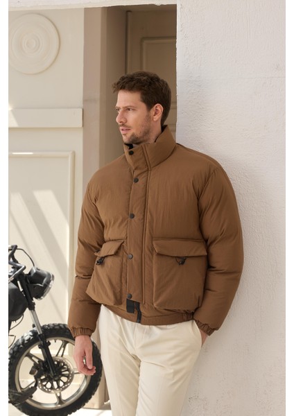 Erkek Torba Cepli Mont Kahverengi - 3821DNGR fırsatları