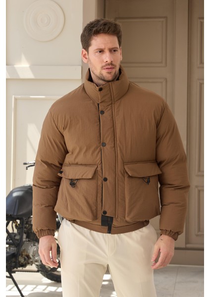 Erkek Torba Cepli Mont Kahverengi - 3821DNGR indirimleri