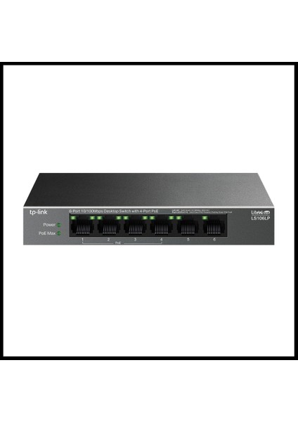 Tp-Lınk LS106LP, Green Tech, 6 Port, Megabit, 4 Port Poe, Metal Kasa, 41W, Yönetilemez, Masaüstü Switch