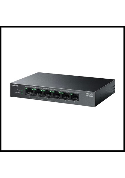 Tp-Lınk LS106LP, Green Tech, 6 Port, Megabit, 4 Port Poe, Metal Kasa, 41W, Yönetilemez, Masaüstü Switch