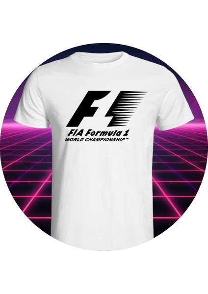 Formula 1 Tasarımlı 2025 Özel Koleksiyon Ön Taraf Baskılı Beyaz T-Shirt Tişört fiyatları