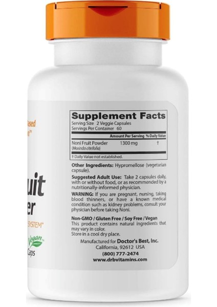 Noni Fruit 650 mg 120 Veggie Capsul modelleri