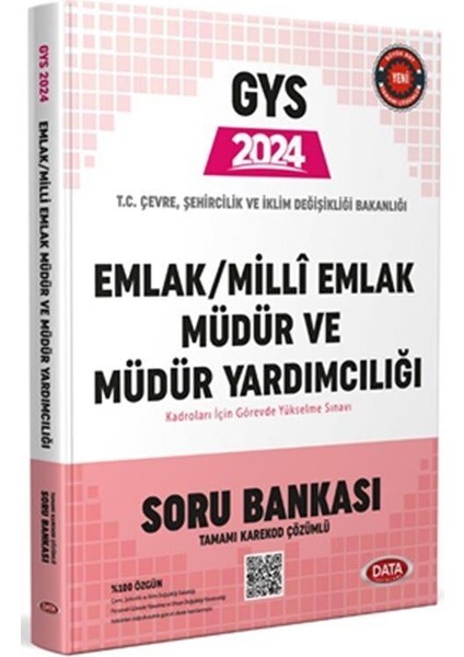 2024 GYS Çevre Şehircilik ve Iklim Değişikliği Emlak ve Milli Emlak Müdür Yardımcılığı Soru Bankası Data Yayınları