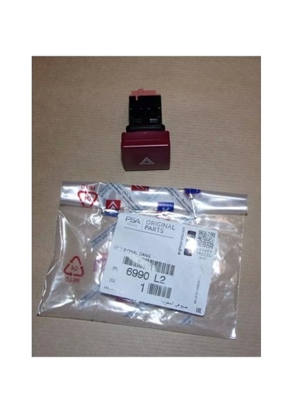 Dörtlü Flasör Dügmesı Psa Partner Tepee B.m 09- (Oem No: 6990.L2)