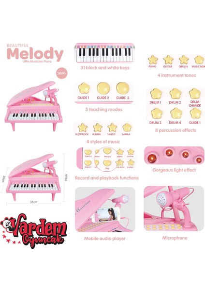 Melody Piyano Orta 1504B 31 Tuş modelleri