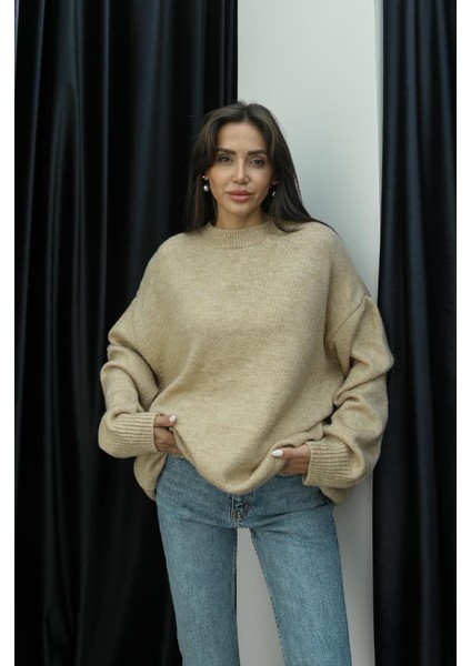 Bej Kelly Oversize Kazak fiyatları