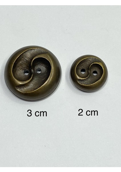 Metalize Eskitme Vintage Italyan Düğme /3 Boyutlu Dalga Desenli Kaban, Mont ve Hırka Düğmesi / Oksit Set