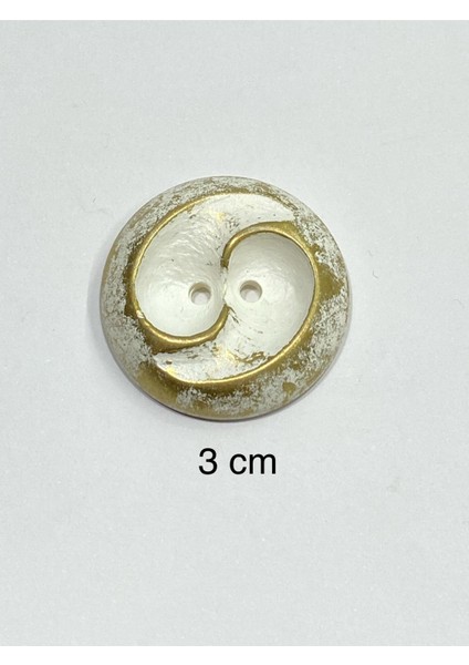 Metalize Eskitme Vintage Italyan Düğme /3 Boyutlu Dalga Desenli Kaban, Mont ve Hırka Düğmesi / Gold 3 cm