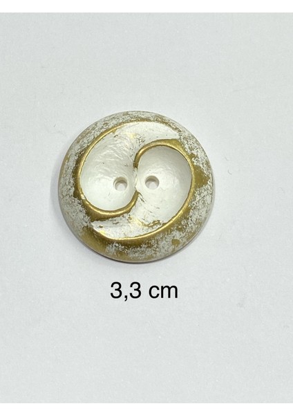 Metalize Eskitme Vintage Italyan Düğme /3 Boyutlu Dalga Desenli Kaban, Mont ve Hırka Düğmesi / Gold 3,3 cm