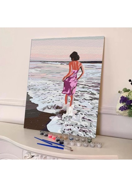 Sayılarla Boyama Seti 40 x 50 cm Tuval Şasesine Gerili Kumsal