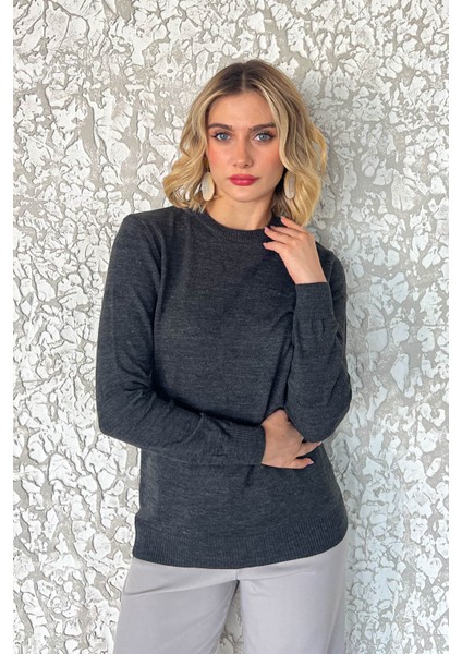 Kadın Fiyonk Desenli Kazak 5192