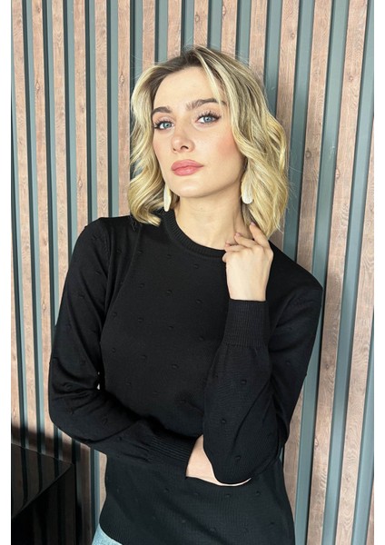 Kadın Ponpon Desenli Kazak 5033 modelleri
