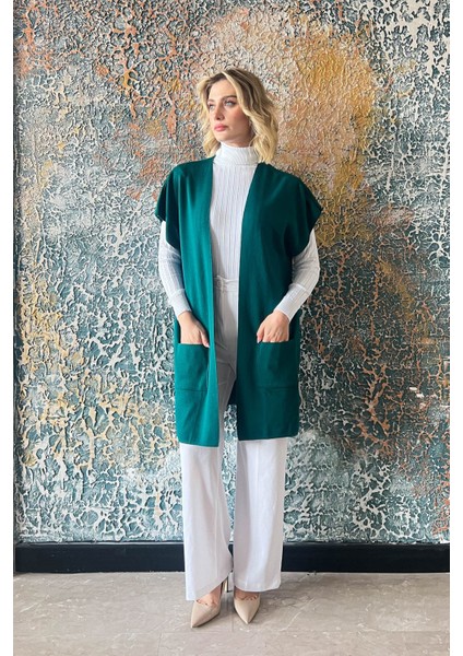 Kadın Kısa Cepli Yelek 4164