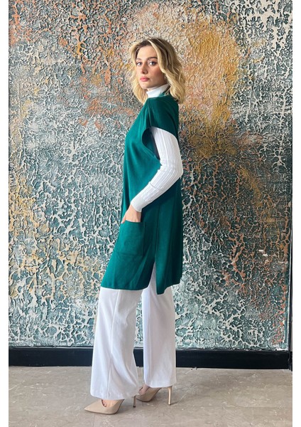 Kadın Kısa Cepli Yelek 4164 modelleri