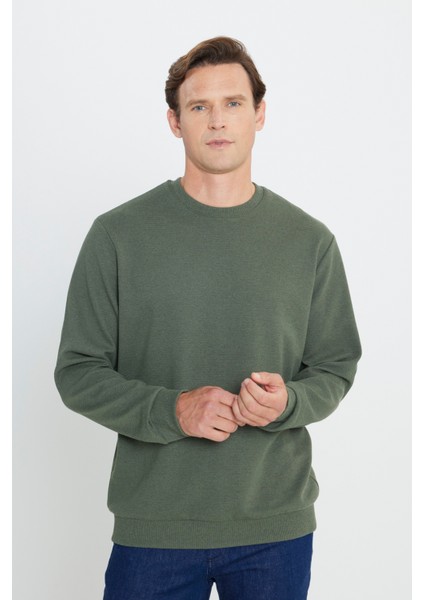 2 Iplik Sıcak Tutan Standart Fit Normal Kesim Bisiklet Yaka Ottoman Desenli Sweatshirt modelleri