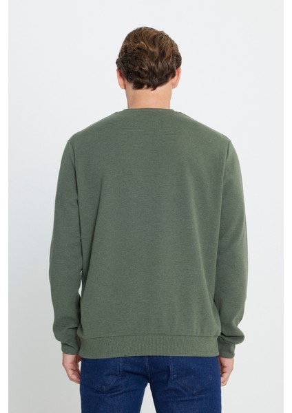 2 Iplik Sıcak Tutan Standart Fit Normal Kesim Bisiklet Yaka Ottoman Desenli Sweatshirt indirimleri