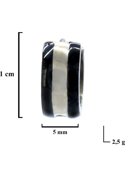 316L Çelik Siyah Kalın Halka Küpe UNK-702