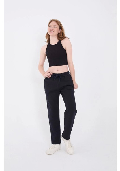 Unisex Üç İplik Basic Eşofman Pantolon - Lacivert