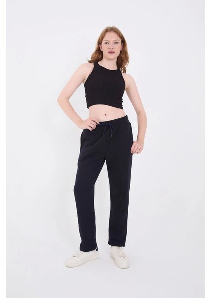 Unisex Üç İplik Basic Eşofman Pantolon - Lacivert