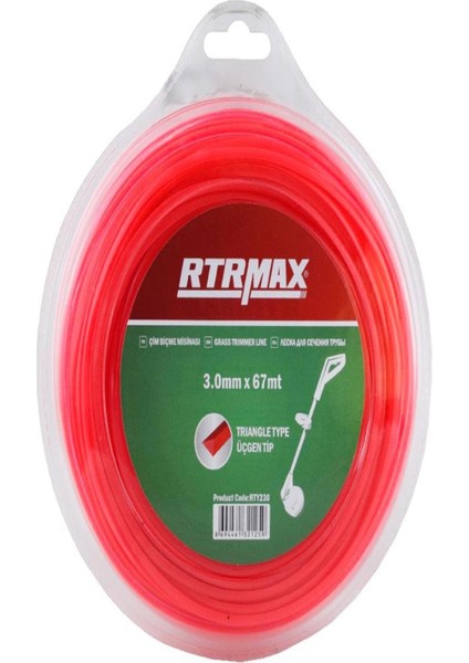 Tırpan Misinası Kırmızı Üçgen 3,0 mm x 67 m RTY230