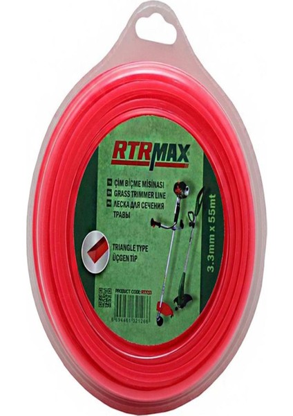 Tırpan Misinası Kırmızı Üçgen 3,3 mm x 55 m RTY233