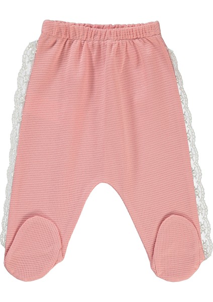 Kız Bebek Patikli Tulum 1-6 Ay Gül Kurusu