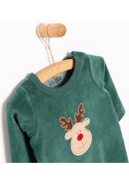 Yenidoğan Unisex Nakışlı Kadife Patikli Tulum Unisex modelleri