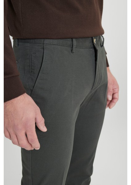 Slim Fit Dar Kesim Pamuklu Esnek Armürlü Yan Cep Pantolon fırsatları