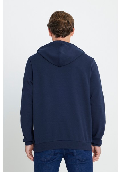 2 Iplik Sıcak Tutan Standart Fit Normal Kesim Kapüşonlu Ottoman Desenli Cepli Sweatshirt indirimleri