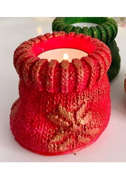 Örgü Çorap Tealight Mumluk 7cm Silikon Kalıp K-367 modelleri
