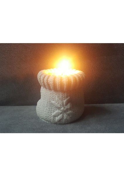 Örgü Çorap Tealight Mumluk 7cm Silikon Kalıp K-367
