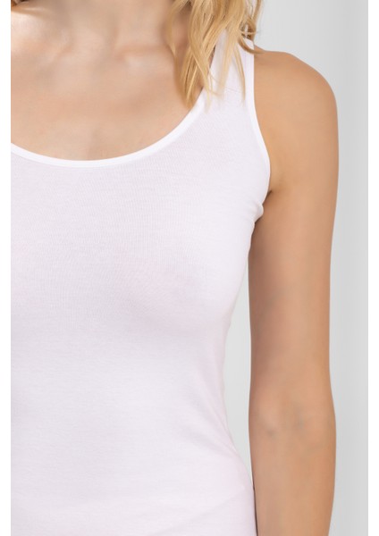 Kadın Kalın Askılı Düz Atlet 6136 Beyaz fırsatları