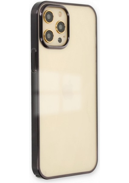 Apple iPhone 12 Pro Max Kılıf Kenar Çerçeve Sert P.c Ile Güçlendirilmiş Lens Koruma Çerçeveli Element Kapak