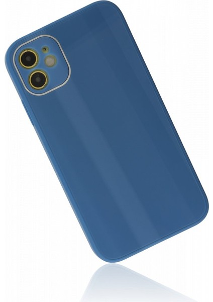 Apple iPhone 12 Kılıf Kamera Korumalı Arkası 9h Temperli Cam Yüzey Soft Tasarım Glass Kapak