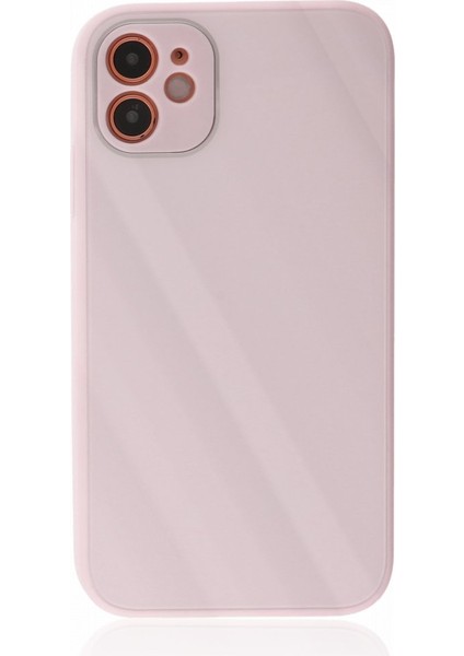 Apple iPhone 12 Kılıf Kamera Korumalı Arkası 9h Temperli Cam Yüzey Soft Tasarım Glass Kapak
