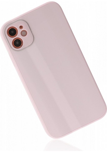 Apple iPhone 12 Kılıf Kamera Korumalı Arkası 9h Temperli Cam Yüzey Soft Tasarım Glass Kapak