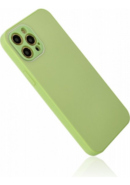 Apple iPhone 12 Pro Kılıf Kamera Korumalı Arkası 9h Temperli Cam Yüzey Soft Tasarım Glass Kapak