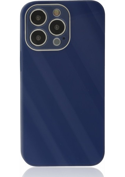 Apple iPhone 13 Pro Max Kılıf Kamera Korumalı Arkası 9h Temperli Cam Yüzey Soft Tasarım Glass Kapak