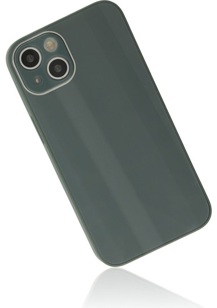 Apple iPhone 14 Plus Kılıf Kamera Korumalı Arkası 9h Temperli Cam Yüzey Soft Tasarım Glass Kapak