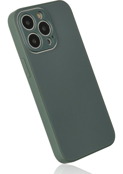 Apple iPhone 14 Pro Max Kılıf Kamera Korumalı Arkası 9h Temperli Cam Yüzey Soft Tasarım Glass Kapak