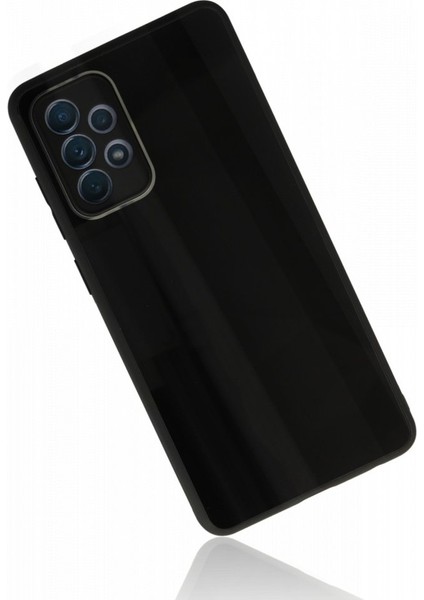 Samsung Galaxy A72 Kılıf Kamera Korumalı Arkası 9h Temperli Cam Yüzey Soft Tasarım Glass Kapak