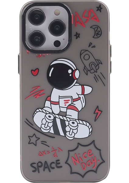 Apple iPhone 13 Pro Max Kılıf Soft ve Pastel Renkli Desenli Silikon Prada Kapak