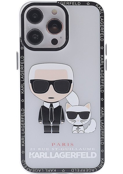 Apple iPhone 14 Pro Kılıf Soft ve Pastel Renkli Desenli Silikon Prada Kapak