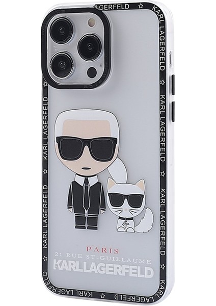 Apple iPhone 14 Pro Kılıf Soft ve Pastel Renkli Desenli Silikon Prada Kapak